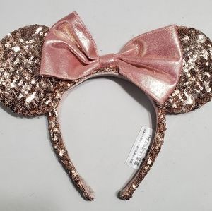 Minnie Mouse Sequin Ear Headband Rose Gold